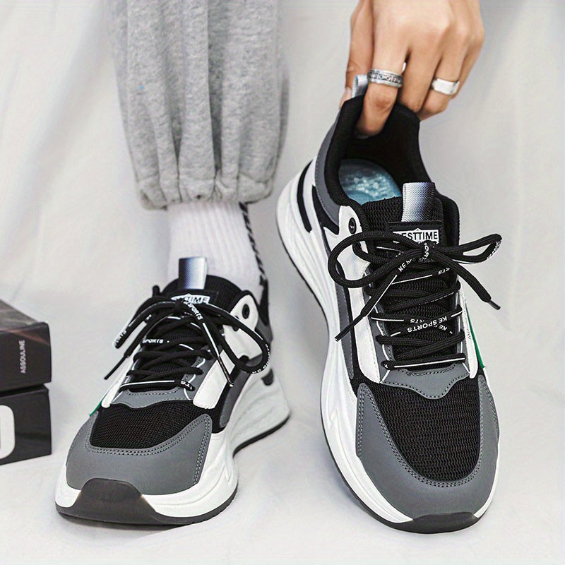 Trendy Lace-up Sneakers, Wear-resistant Casual Shoes